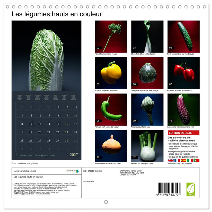 Les légumes hauts en couleur (CALVENDO Calendrier mensuel 2027)