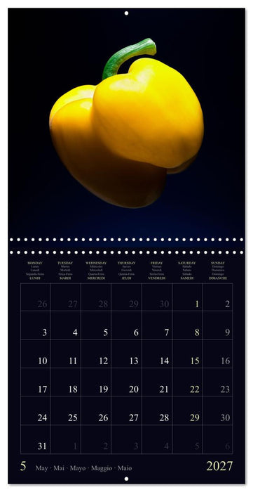Les légumes hauts en couleur (CALVENDO Calendrier mensuel 2027)