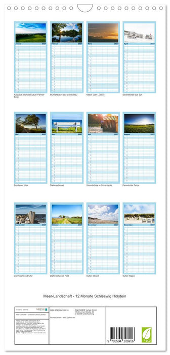 Meer-Landschaft - 12 Monate Schleswig Holstein (CALVENDO Familienplaner 2027)