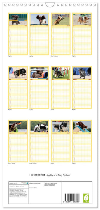 HUNDESPORT - Agility und Dog Frisbee (CALVENDO Familienplaner 2027)