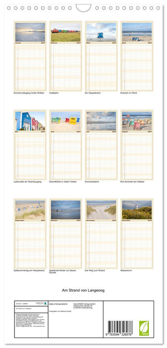 Am Strand von Langeoog (CALVENDO Familienplaner 2027)