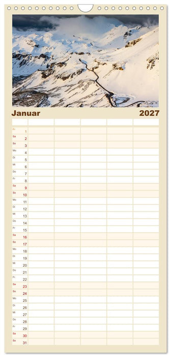 Berge. Wege in die Natur (CALVENDO Familienplaner 2027)