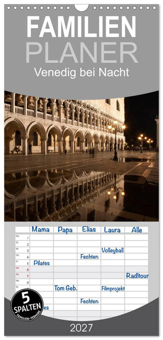Venedig bei Nacht (CALVENDO Familienplaner 2027)