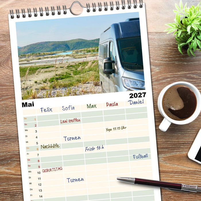 Vanlife, Camping - Freiheit - Weiterreisen (CALVENDO Familienplaner 2027)