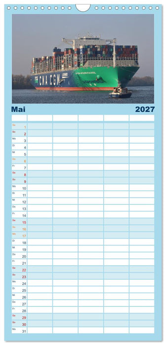 Shipspotting Hamburg (CALVENDO Familienplaner 2027)