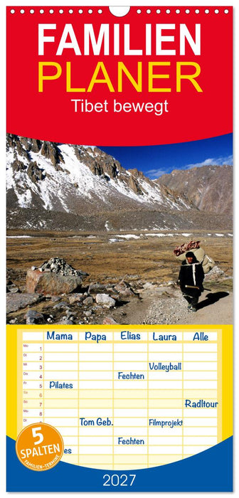 Tibet bewegt (CALVENDO Familienplaner 2027)