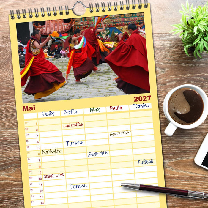 Tibet bewegt (CALVENDO Familienplaner 2027)