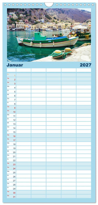 Ein Tag auf Symi (CALVENDO Familienplaner 2027)