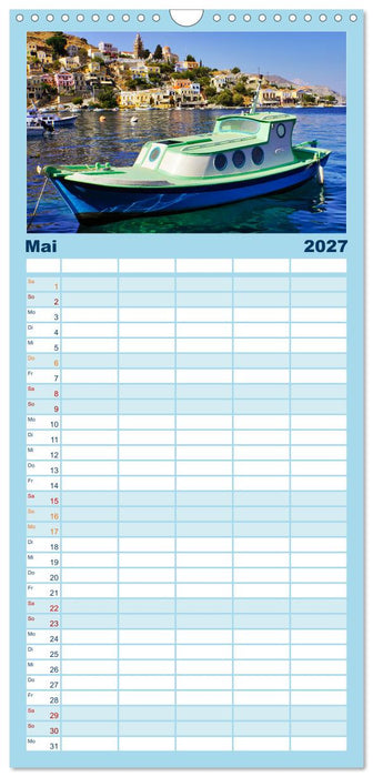 Ein Tag auf Symi (CALVENDO Familienplaner 2027)