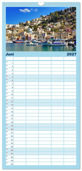 Ein Tag auf Symi (CALVENDO Familienplaner 2027)