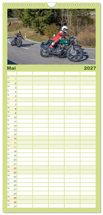 Motorräder am Jochpass (CALVENDO Familienplaner 2027)