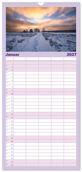 Wanderung durch die zauberhafte Lüneburger Heide (CALVENDO Familienplaner 2027)