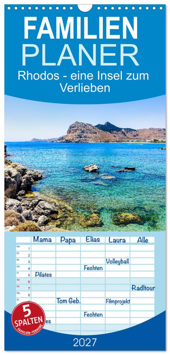 Rhodos - eine Insel zum Verlieben (CALVENDO Familienplaner 2027)