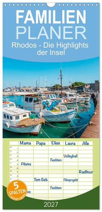 Rhodos - Die Highlights der Insel (CALVENDO Familienplaner 2027)