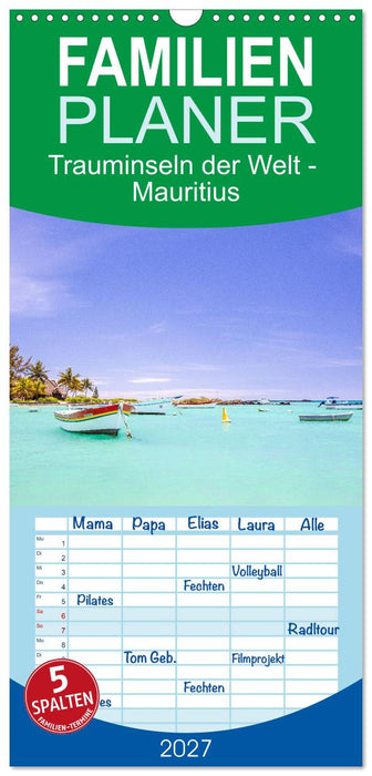 Trauminseln der Welt - Mauritius (CALVENDO Familienplaner 2027)