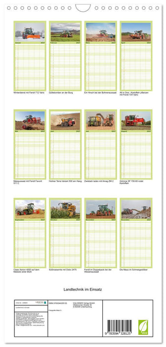 Landtechnik im Einsatz (CALVENDO Familienplaner 2027)