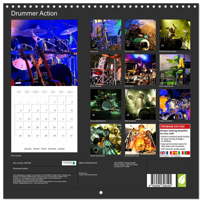 Drummer Action (CALVENDO Monthly Calendar 2027)