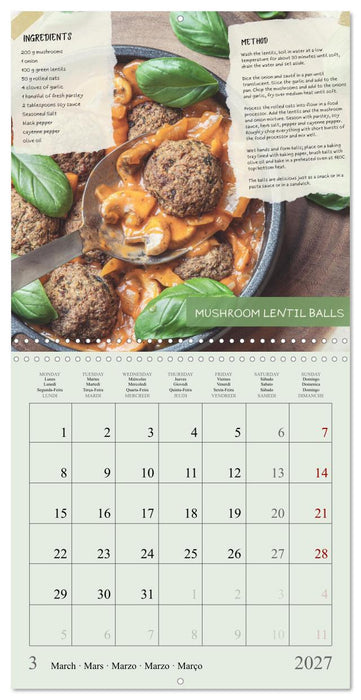 vegan indulgences - one plant-based recipe for each month (CALVENDO Monthly Calendar 2027)