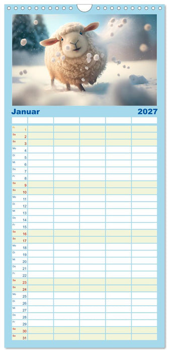 Die Schafe sind los Wollige Aussichten (CALVENDO Familienplaner 2027)