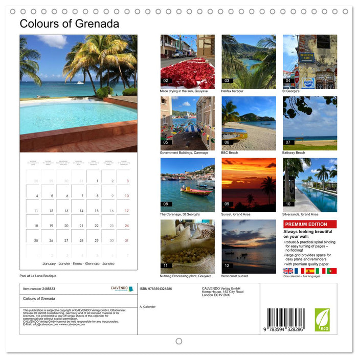 Colours of Grenada (CALVENDO Monthly Calendar 2027)