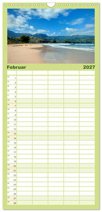 Hawaii - Wunderschöne Einblicke in das Naturparadies. (CALVENDO Familienplaner 2027)