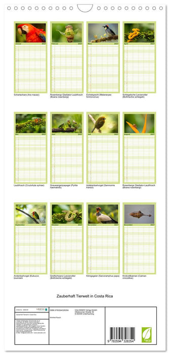Zauberhaft Tierwelt in Costa Rica (CALVENDO Familienplaner 2027)