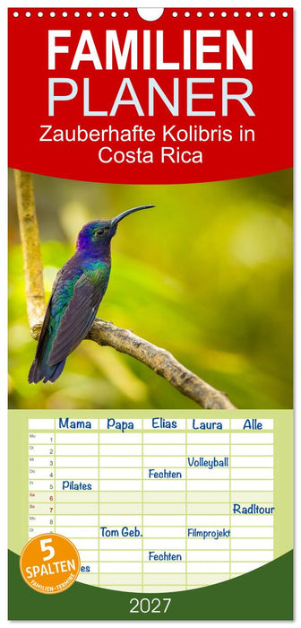 Zauberhafte Kolibris in Costa Rica (CALVENDO Familienplaner 2027)