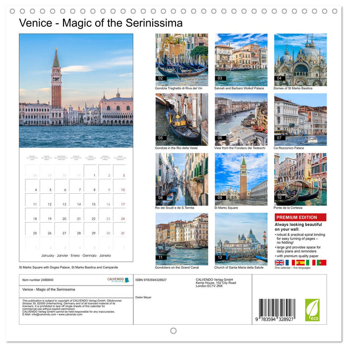 Venice - Magic of the Serinissima (CALVENDO Monthly Calendar 2027)