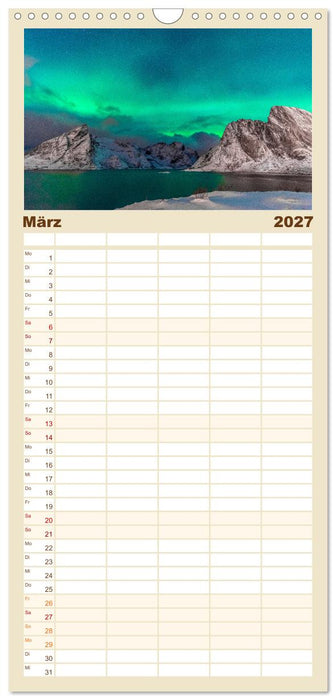 Naturwunder Polarlicht (CALVENDO Familienplaner 2027)