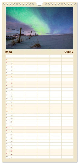 Naturwunder Polarlicht (CALVENDO Familienplaner 2027)