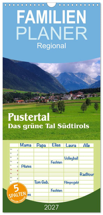 Pustertal - Das grüne Tal Südtirols (CALVENDO Familienplaner 2027)