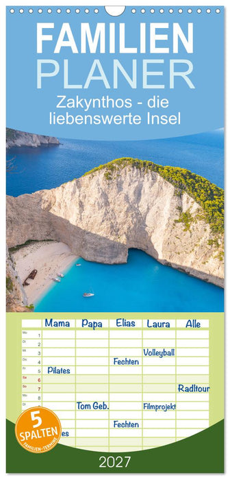 Zakynthos - die liebenswerte Insel (CALVENDO Familienplaner 2027)