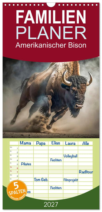 Amerikanischer Bison (CALVENDO Familienplaner 2027)