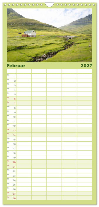Färöer - Die wunderschönen Inseln im Norden. (CALVENDO Familienplaner 2027)