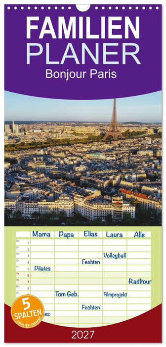 Bonjour Paris (CALVENDO Familienplaner 2027)