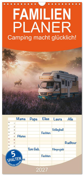 Camping macht glücklich! (CALVENDO Familienplaner 2027)