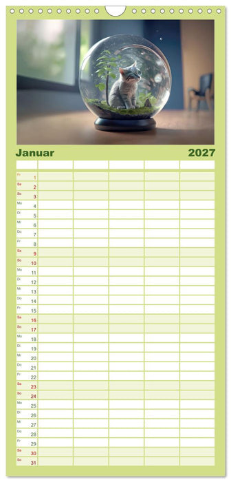 Miniaturwelt in der Glaskugel (CALVENDO Familienplaner 2027)