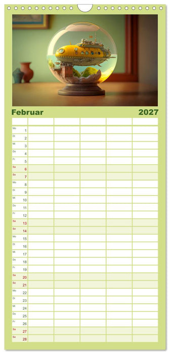 Miniaturwelt in der Glaskugel (CALVENDO Familienplaner 2027)