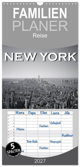 New York in schwarz weiss (CALVENDO Familienplaner 2027)