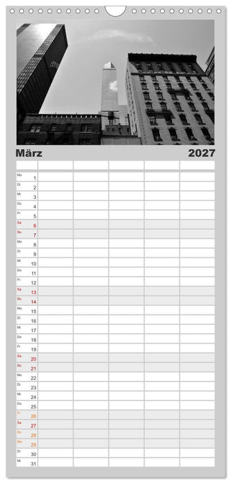New York in schwarz weiss (CALVENDO Familienplaner 2027)