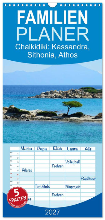 Chalkidiki: Kassandra, Sithonia, Athos (CALVENDO Familienplaner 2027)