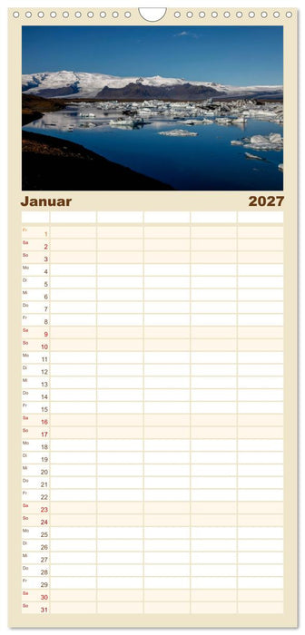 Island - Land aus Feuer und Eis (CALVENDO Familienplaner 2027)