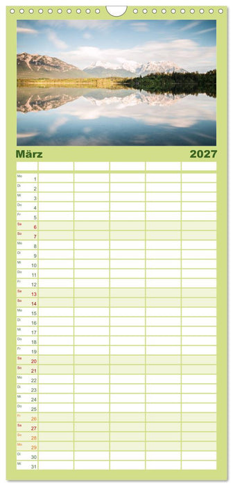 Berge und Seen - Die Perlen der Natur (CALVENDO Familienplaner 2027)