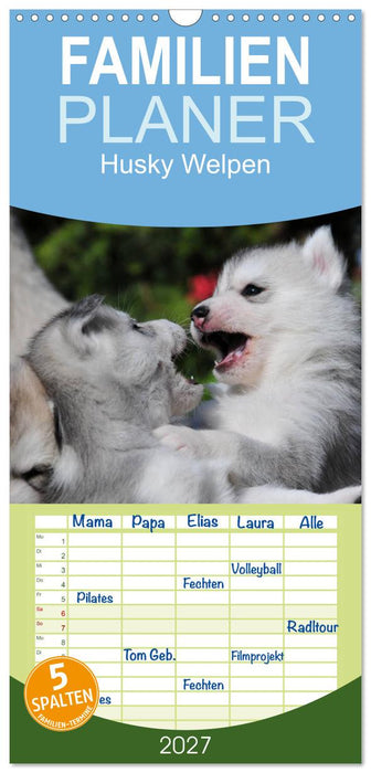 Husky Welpen (CALVENDO Familienplaner 2027)