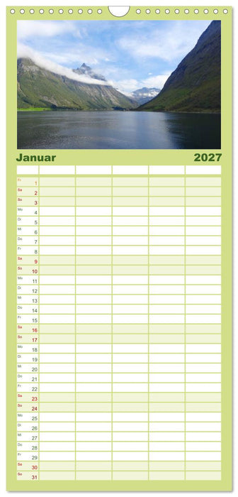Impressionen von Norwegen entlang der Hurtigruten (CALVENDO Familienplaner 2027)