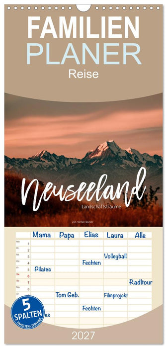 Neuseeland - Landschaftsträume (CALVENDO Familienplaner 2027)