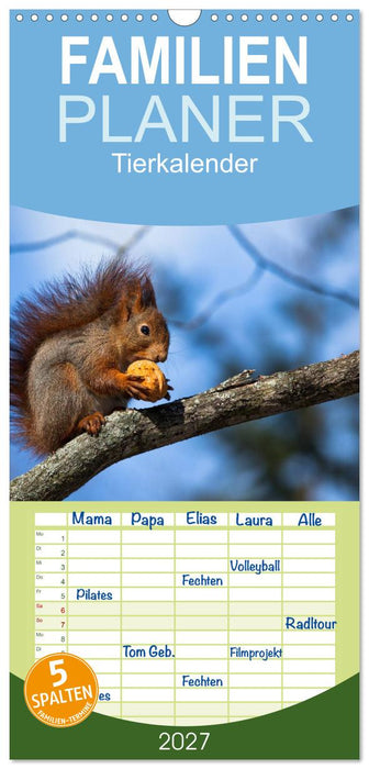 Tierkalender 2027 (CALVENDO Familienplaner 2027)