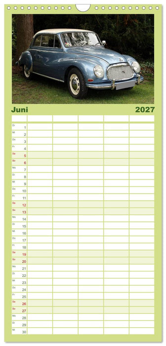 Oldtimer vergangenger Jahrzehnte (CALVENDO Familienplaner 2027)
