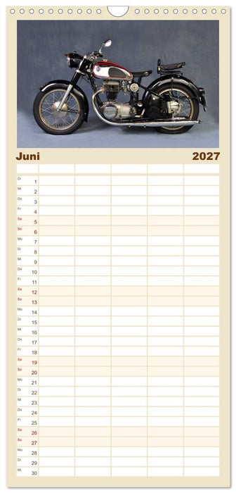 Deutsche Motorrad - Legenden - Rollende Kunstwerke aus alten Zeiten (CALVENDO Familienplaner 2027)