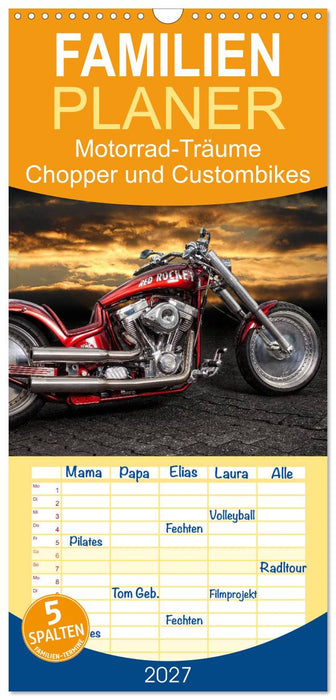 Motorrad-Träume – Chopper und Custombikes (CALVENDO Familienplaner 2027)